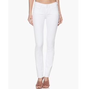 PAIGE PEG SKINNY WHITE DENIM JEANS